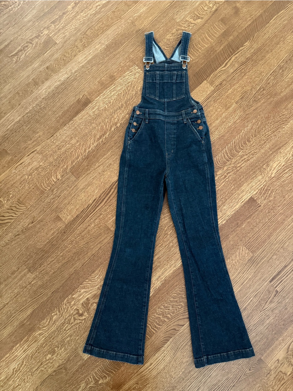 MADEWELL Perfect Vintage Flare Overalls Dark Wash Utility Boho Retro Workwear 00